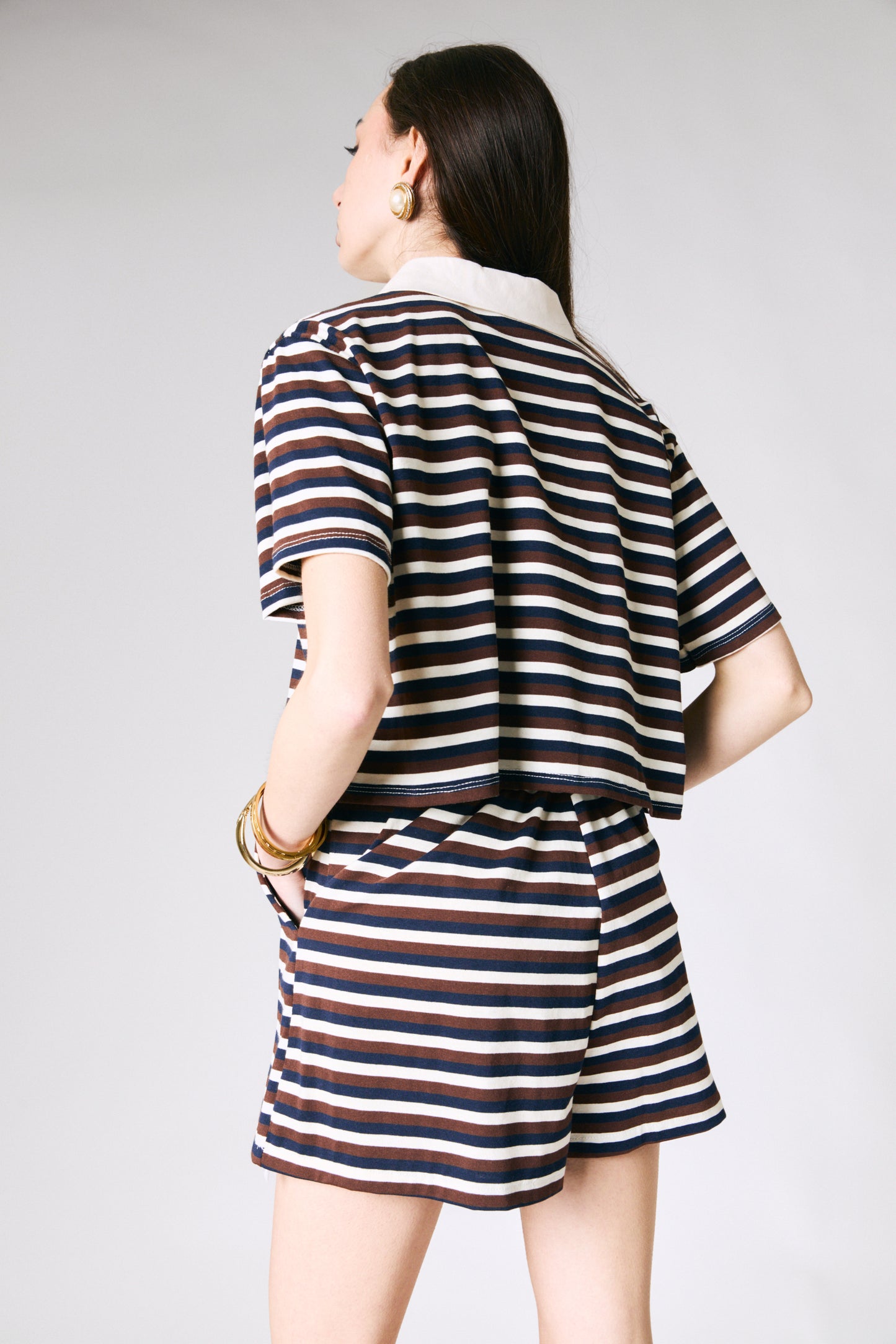Completo rigato top polo